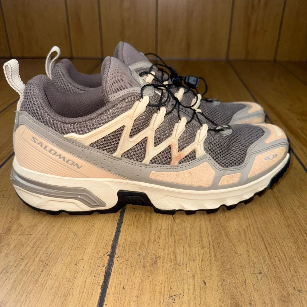 Salomon‎ ACS+ OG Athletic Trail Running Shoes Beige Gray US W13 M12 Quick Lace